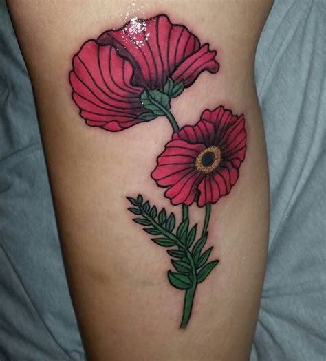 Poppy flower tattoo for my grandfather. | Poppy flower tattoo, Flower ...