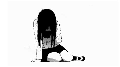 Sad Anime Girl Black and White Wallpapers - Top Free Sad Anime Girl ...