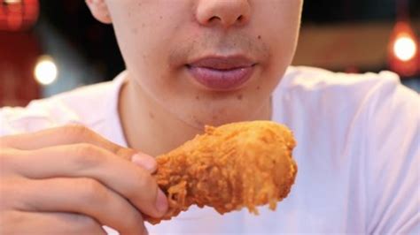 Handsome Young Man Student Eating Chicken Stock Footage Video (100% ...