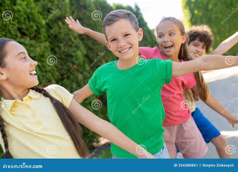 Happy Children Playing Together In Park Stock Image | CartoonDealer.com ...