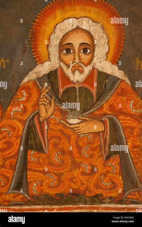 Artwork depicting a saint in an Ethiopian Orthodox Church Stock Photo ...