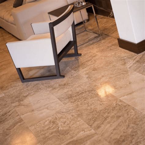 Cream Travertine Tile Effect Laminate Flooring | Viewfloor.co