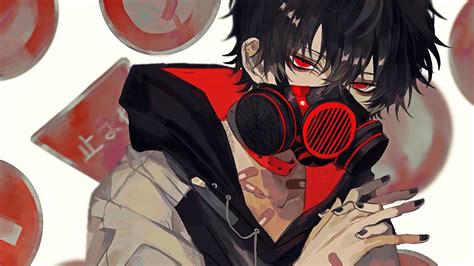 Anime, Boy, Gas Mask, 4K, #164 Wallpaper PC Desktop