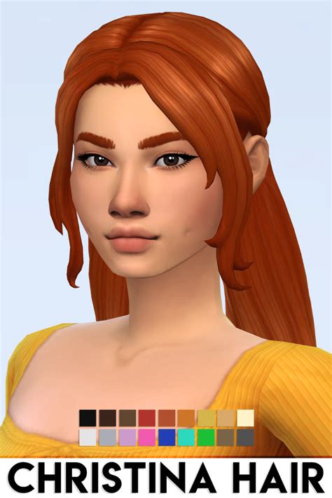 CHRISTINA HAIR BY IMVIKAI BASE GAME COMPATIBLE 24... — ImVikai | Sims ...