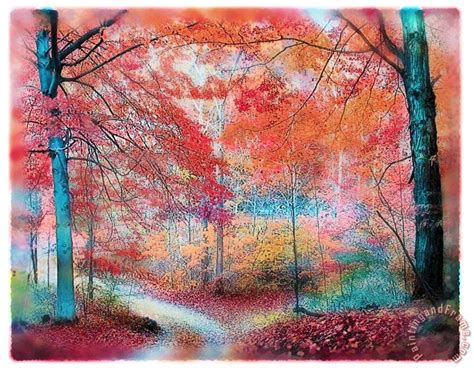 Collection 8 Soft autumn rain painting - Soft autumn rain print for sale