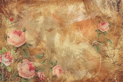 Vintage Background - Floral Old Paper Texture Stock Illustration ...