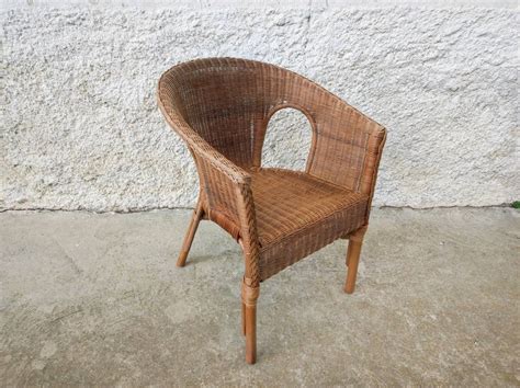 Vintage Rattan Chair / Wicker Chair / Retro Patio Furniture/ Vintage ...