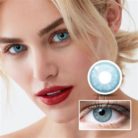 Emerald Blue Prescription Colored Contact Lenses for Brown eyes for ...