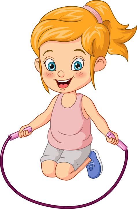 Cartoon little girl skipping rope 5112622 Vector Art at Vecteezy