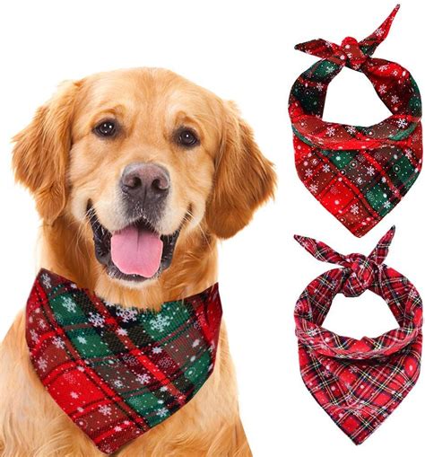 Dog Bandana Christmas, Pet Bandanas Triangle Bibs Washable Dog Scarves ...