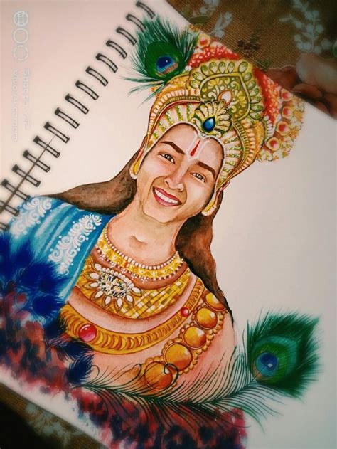 Sourabh raj jain in krishna look painting by tanuja .... I hope you ...