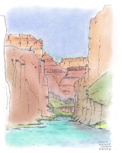 Grand Canyon Sketch at PaintingValley.com | Explore collection of Grand ...