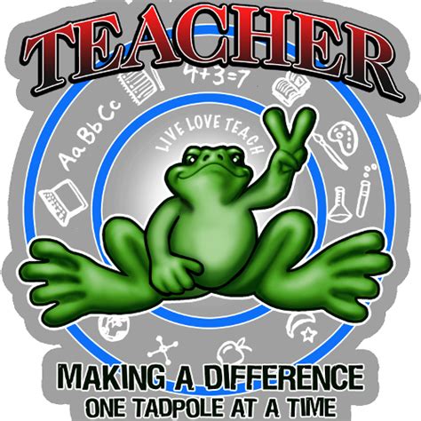 Peace Frogs Teacher Frog Sticker, Stickers: Peace Frogs