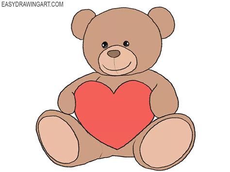 How to Draw a Valentine Bear - Easy Drawing Art