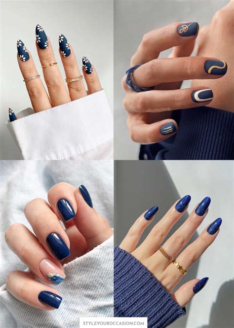 19+ Stunning Navy Blue Nails & Dark Blue Nails To Copy