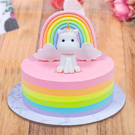 Order Online Rainbow Unicorn Cake | Blissmygift