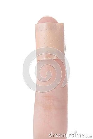 Hurt Finger With A Bandage Royalty Free Stock Image - Image: 6635466