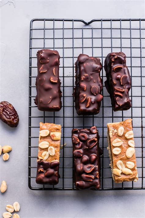 Healthy Caramel Peanut Nougat Candy Bars - Peanut Butter + Chocolate