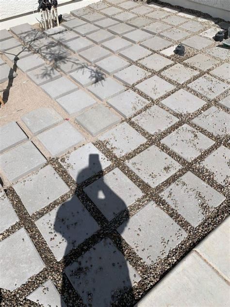 How to DIY a Concrete Paver + Pea Gravel Patio - The Collected House