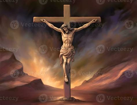 Crucifixion of Jesus Christ at the cross on the mountain. 27376802 ...