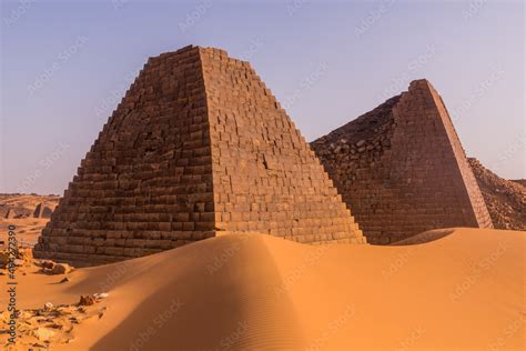 Meroe pyramids located in Sahara desert, Sudan Stock Photo | Adobe Stock