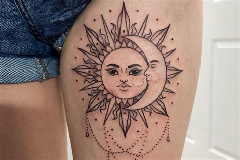 100 Stylish Sun And Moon Tattoos With Meanings - The Trend Scout