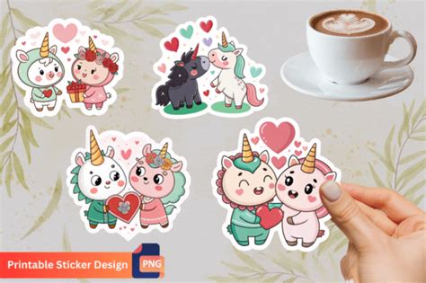 1 Cute Unicorns For Valentine's Day Designs & Graphics