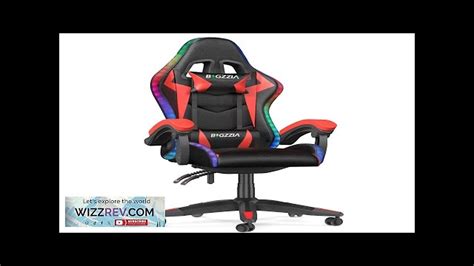 RGB Gaming Chair with LED Lights and Ergonomic Computer Chair Reclining ...