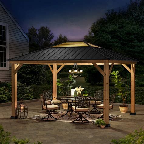 Sunjoy 12 Ft. W x 10 Ft. D Steel Patio Gazebo | Wayfair