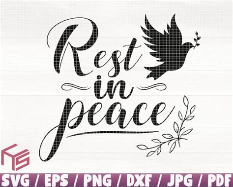 Rest in Peace Svg/eps/png/dxf/jpg/pdf Rip Svgpeace Dove - Etsy