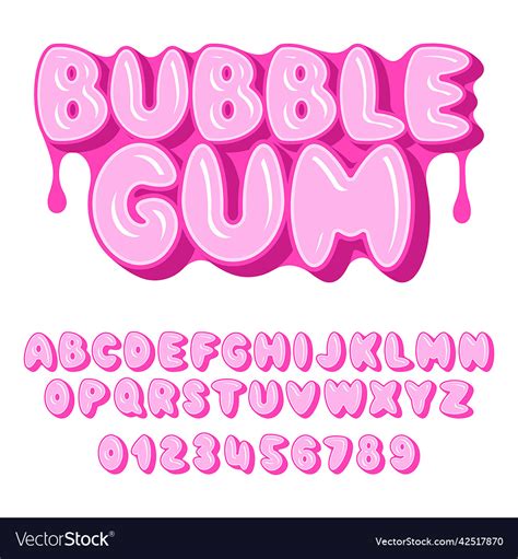 Bubble Gum Font Royalty Free Vector Image Vectorstock