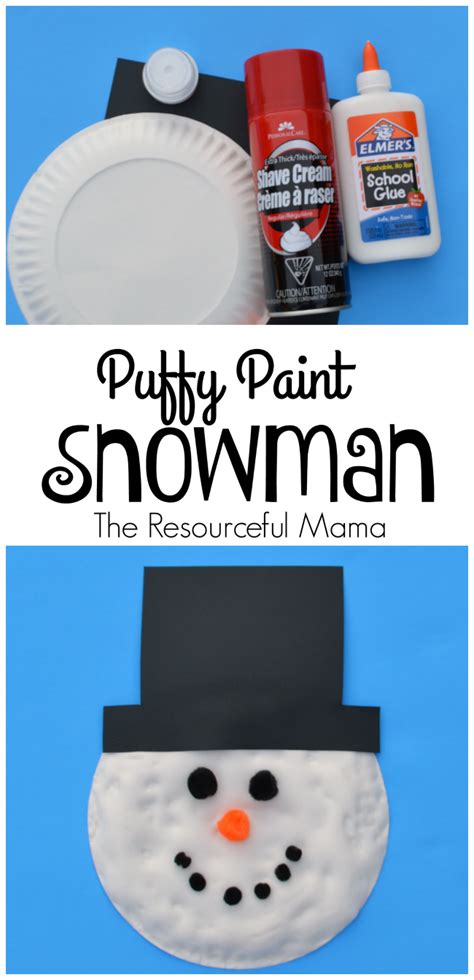 Puffy Paint Snowman Kid Craft - The Resourceful Mama