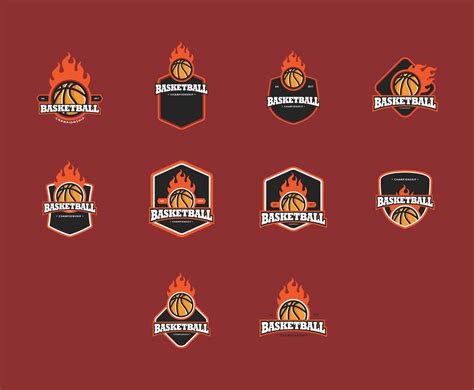 Basketball Logos Template Icon Set Vector Art & Graphics | freevector.com