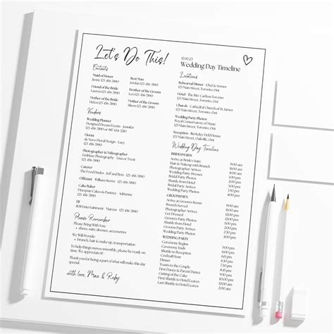 Editable Wedding Day Timeline Template, Printable Wedding Itinerary ...