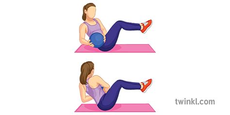 Medicine Ball Russian Twist Steps Sequence Health Fitness Exercise PE