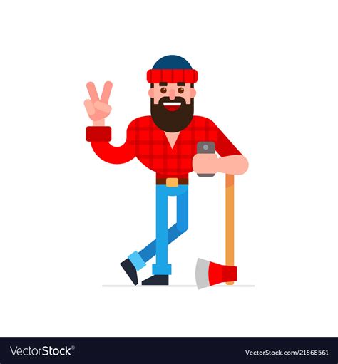 Cartoon lumberjack with axe Royalty Free Vector Image