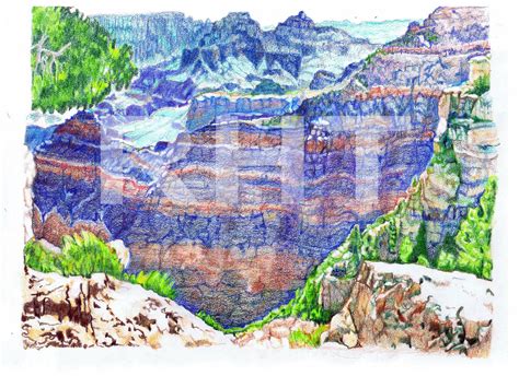 Grand Canyon Sketch 8x10 In. Colored Pencil Drawing or - Etsy