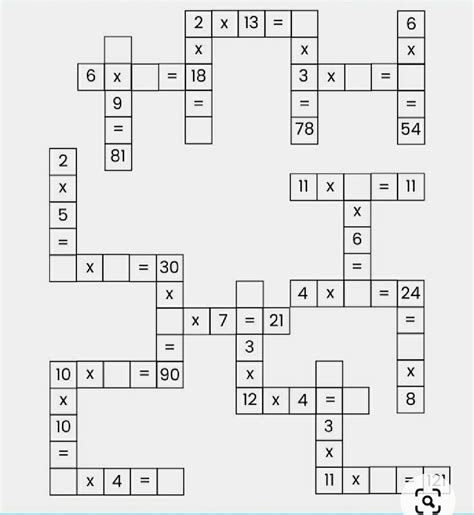 Math multiplication puzzles with answers