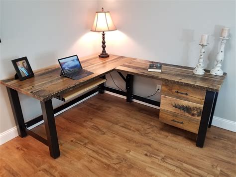 Buy Handmade Reclaimed Wood Office Desk, Barnwood Computer Desk, Rustic ...