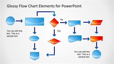 Glossy Flow Chart Template for PowerPoint & Slides