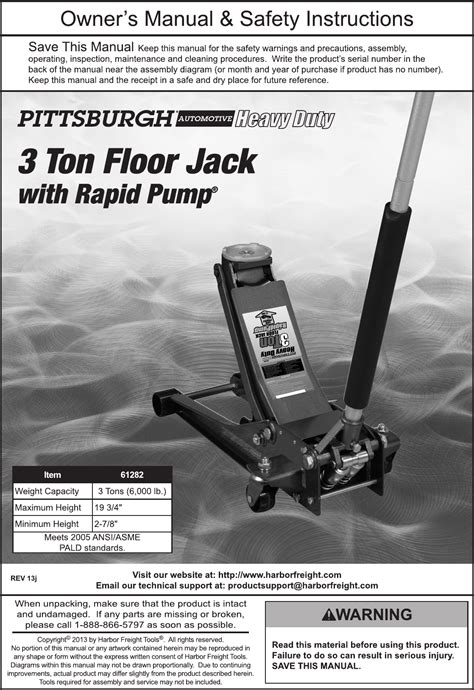 Harbor Freight 3 Ton Low Profile Steel Heavy Duty Floor Jack With Rapid ...