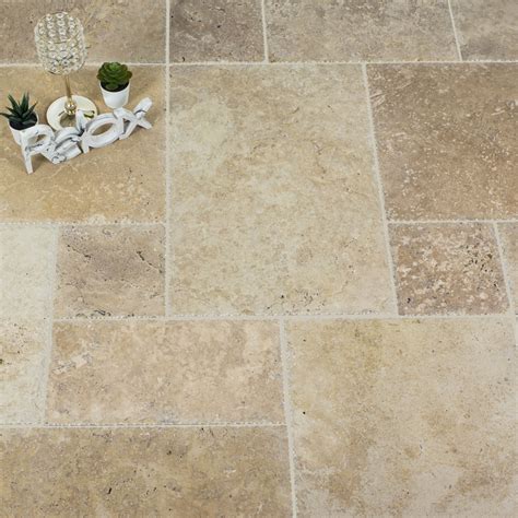 Rustico Travertine Tile Unfilled & Brushed Chiselled Edge | Stone Deals