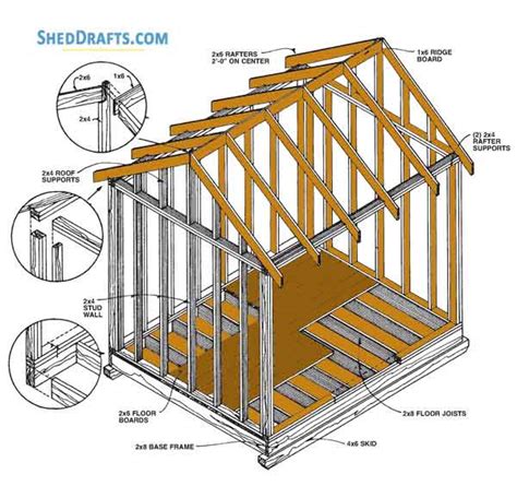 8×10 Gable Storage Shed Plans