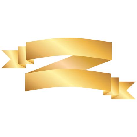 Gold Ribbon Banner 13442074 PNG