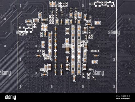 Closeup of electronic circuit board with transistors Stock Photo - Alamy