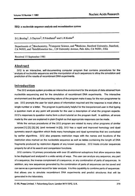 (PDF) SEQ: A nucleotide sequence analysis and recombination system