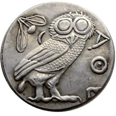 G(04) Ancient Athens Greek Silver Drachm Atena Greece Copy Coins-in Non ...