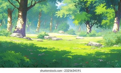 Forest Anime Trees Photos, Images & Pictures | Shutterstock