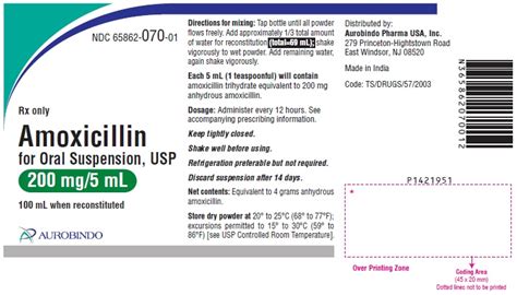 Amoxicillin Suspension 400mg/5mL, 50mL - Merit Pharmaceutical