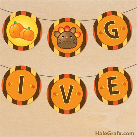 FREE Printable Round Thanksgiving Banner